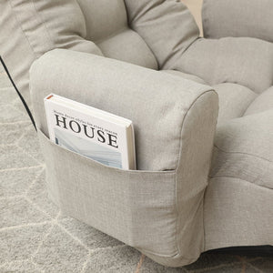 English Elm Adjustable Floor Gaming Sofa Chair with 360° Swivel, 5-Position Recline, Padded Ergonomic Support & Armrests for Reading Relaxation W244S00001