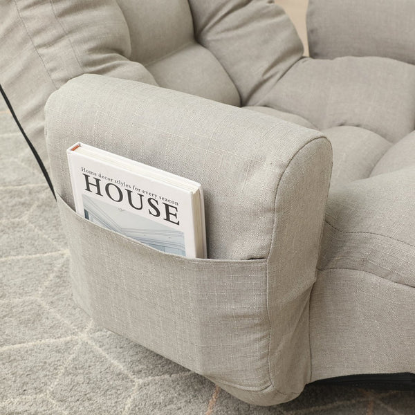 English Elm Adjustable Floor Gaming Sofa Chair with 360° Swivel, 5-Position Recline, Padded Ergonomic Support & Armrests for Reading Relaxation W244S00001