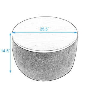 English Elm Round Linen Storage Ottoman with Removable Lid for Living Room or Bedroom Use W48735178
