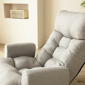 English Elm Adjustable Floor Gaming Sofa Chair with 360° Swivel, 5-Position Recline, Padded Ergonomic Support & Armrests for Reading Relaxation W244S00001