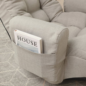 English Elm Adjustable Floor Gaming Sofa Chair with 5‑Angle Recline, Thick Padded Comfort, 360° Swivel Base, Durable Steel Frame W24434951