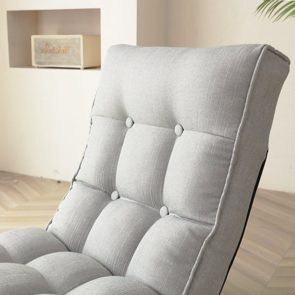 English Elm Lazy Adjustable Floor Gaming Sofa Chair with Armrests, Thick Padded Foldable Recliner for Reading Relaxation W244S00002