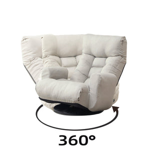 English Elm Adjustable Floor Gaming Sofa Chair with 5‑Angle Recline, Thick Padded Comfort, 360° Swivel Base, Durable Steel Frame W24434951