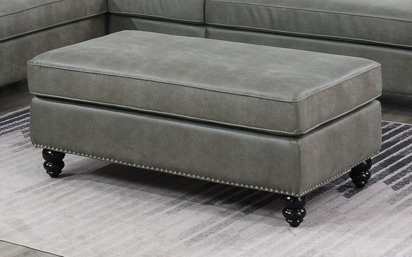 English Elm Living Room Four Piece Leatherette Sectional with Diamond Tufting and Scrolled Arms HS00F6438-ID-AHD