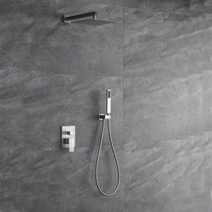 English Elm Trustmade Wall Mounted 10" Square Rainfall Shower System - Luxurious Spa Experience In Matte Black TMSF10LYJ-2W02BN-GIGA
