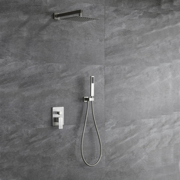 English Elm Trustmade Wall Mounted 10" Square Rainfall Shower System - Luxurious Spa Experience In Matte Black TMSF10LYJ-2W02BN-GIGA