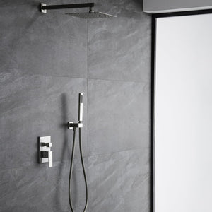 English Elm Trustmade Wall Mounted 10" Square Rainfall Shower System - Luxurious Spa Experience In Matte Black TMSF10LYJ-2W02BN-GIGA