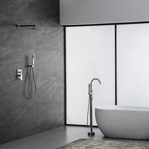 English Elm Trustmade Wall Mounted 10" Square Rainfall Shower System - Luxurious Spa Experience In Matte Black TMSF10LYJ-2W02BN-GIGA