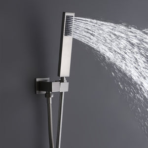 English Elm Trustmade Wall Mounted 10" Square Rainfall Shower System - Luxurious Spa Experience In Matte Black TMSF10LYJ-2W02BN-GIGA