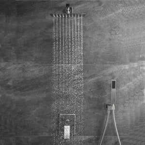 English Elm Trustmade Wall Mounted 10" Square Rainfall Shower System - Luxurious Spa Experience In Matte Black TMSF10LYJ-2W02BN-GIGA