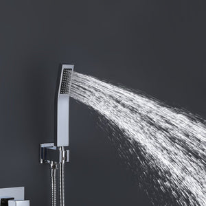 English Elm Function Temperature Control Complete Shower System with 10" Rainhead, Brass Body, Chrome Finish, Handheld Set TMSF10LYJ-3W01CP