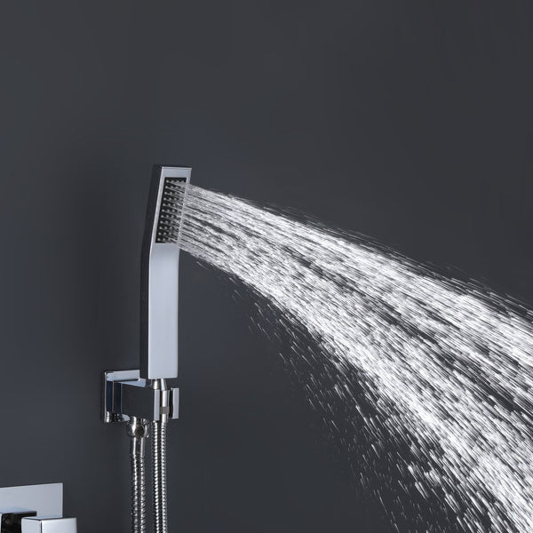 English Elm Function Temperature Control Complete Shower System with 10" Rainhead, Brass Body, Chrome Finish, Handheld Set TMSF10LYJ-3W01CP