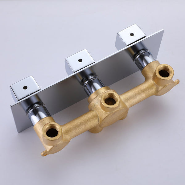 English Elm Function Temperature Control Complete Shower System with 10" Rainhead, Brass Body, Chrome Finish, Handheld Set TMSF10LYJ-3W01CP