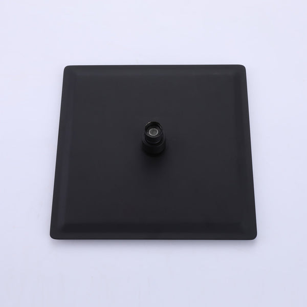 English Elm Trustmade Matte Black 12" Rain Shower System Wall-Mounted Brass Mixer with Handheld, Rough-In Valve Included TMSF12LYJ-2W01MB
