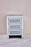 Hearth and Haven W17.3" X D 13.4" X H 23.6 " Arc Drill Mirror Three Pumping Cabinet  Multifunctional Bedside Table W100535587