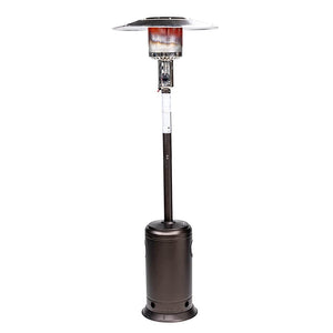English Elm Outdoor 47,000 BTU Patio Propane Heater 88" Standing Stainless Steel Burner Portable Wheels for Yard Brown HYMY-CAPH-7SMOCHA