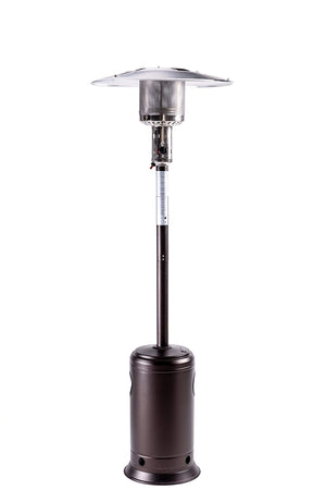 English Elm Outdoor 47,000 BTU Patio Propane Heater 88" Standing Stainless Steel Burner Portable Wheels for Yard Brown HYMY-CAPH-7SMOCHA