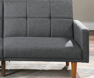 English Elm Transitional Tufted Convertible Sofa with Storage Linen Polyfiber Wooden Legs Guest Room Light Grey HS00F8508-ID-AHD