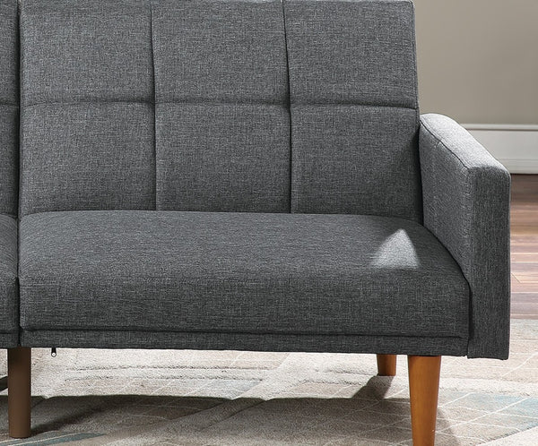 English Elm Transitional Tufted Convertible Sofa with Storage Linen Polyfiber Wooden Legs Guest Room Light Grey HS00F8508-ID-AHD