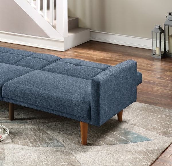 English Elm Transitional Tufted Convertible Sofa with Storage Linen Polyfiber Wooden Legs Guest Room Navy HS00F8509-ID-AHD