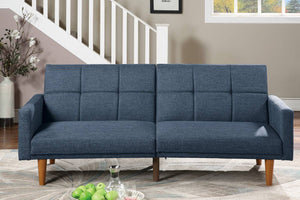English Elm Transitional Tufted Convertible Sofa with Storage Linen Polyfiber Wooden Legs Guest Room Navy HS00F8509-ID-AHD