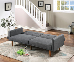 English Elm Transitional Tufted Convertible Sofa with Storage Linen Polyfiber Wooden Legs Guest Room Light Grey HS00F8508-ID-AHD