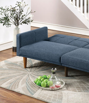 English Elm Transitional Tufted Convertible Sofa with Storage Linen Polyfiber Wooden Legs Guest Room Navy HS00F8509-ID-AHD