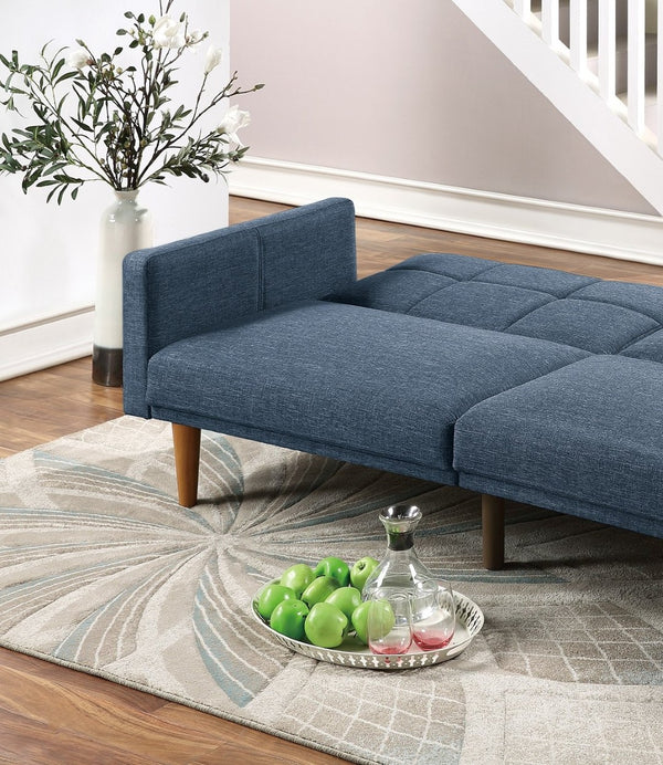 English Elm Transitional Tufted Convertible Sofa with Storage Linen Polyfiber Wooden Legs Guest Room Navy HS00F8509-ID-AHD