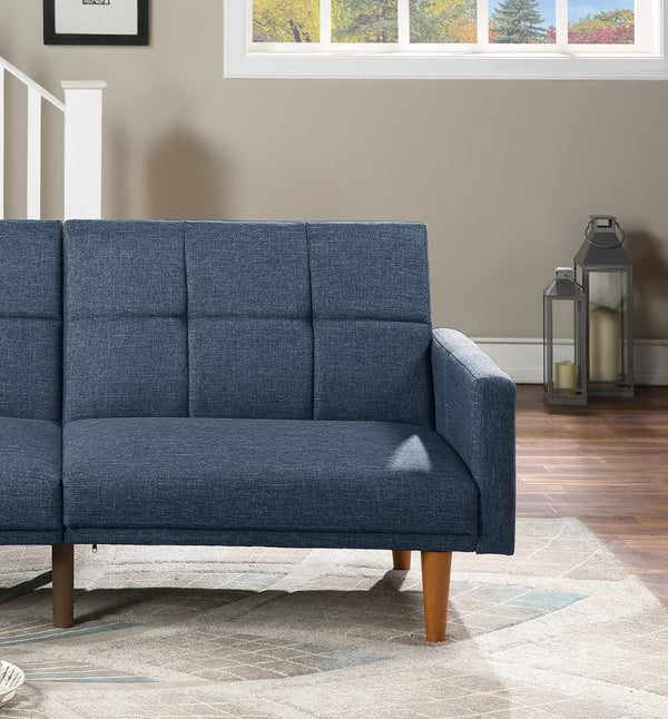 English Elm Transitional Tufted Convertible Sofa with Storage Linen Polyfiber Wooden Legs Guest Room Navy HS00F8509-ID-AHD