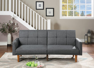 English Elm Transitional Tufted Convertible Sofa with Storage Linen Polyfiber Wooden Legs Guest Room Light Grey HS00F8508-ID-AHD