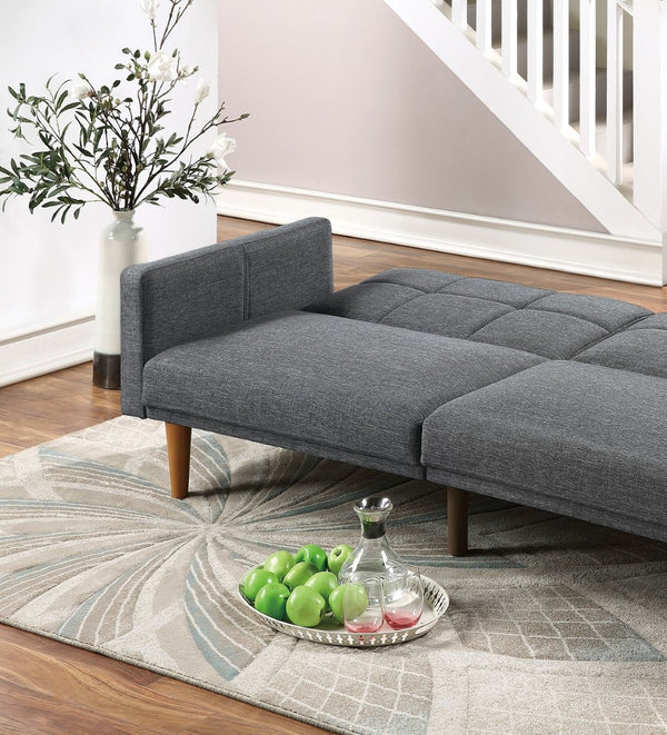 English Elm Transitional Tufted Convertible Sofa with Storage Linen Polyfiber Wooden Legs Guest Room Light Grey HS00F8508-ID-AHD