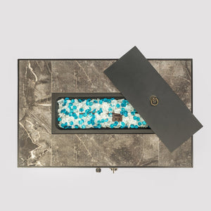 English Elm Outdoor Rectangle Propane Fire Pit Table with 40,000 BTU, Ceramic Tile Top, Wicker Body & Cover Included W853S00002