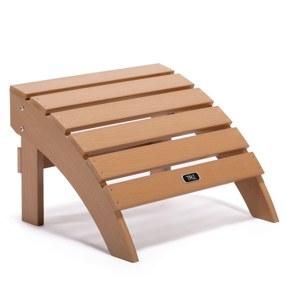 English Elm Tale Adirondack Footrest Weatherproof Plastic Wood Outdoor Patio Deck Ottoman Brown OM01BN
