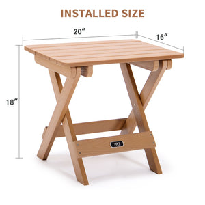English Elm Tale Adirondack Folding Side Table Weather Resistant Composite Wood Grain Outdoor Patio FT01BN