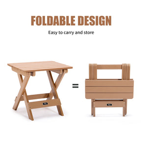 English Elm Tale Adirondack Folding Side Table Weather Resistant Composite Wood Grain Outdoor Patio FT01BN