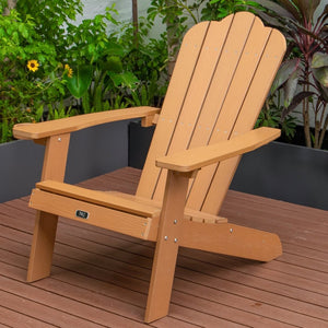 English Elm Tale Adirondack Outdoor Chair Uv Resistant Plastic Wood with Built in Cup Holder Patio AC01BN