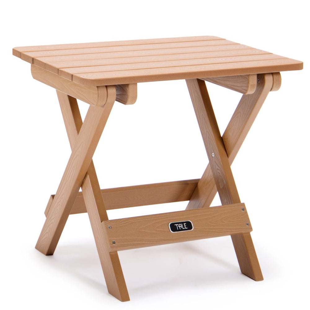 English Elm Tale Adirondack Folding Side Table Weather Resistant Composite Wood Grain Outdoor Patio FT01BN