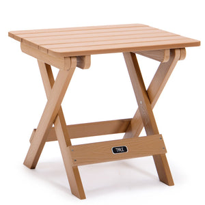 English Elm Tale Adirondack Folding Side Table Weather Resistant Composite Wood Grain Outdoor Patio FT01BN