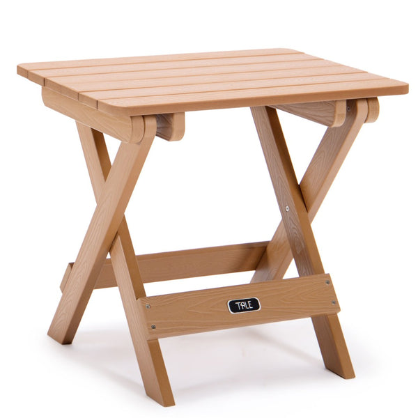 English Elm Tale Adirondack Folding Side Table Weather Resistant Composite Wood Grain Outdoor Patio FT01BN