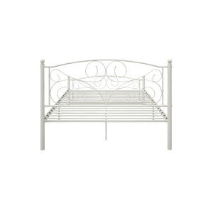 English Elm Full Metal Bed Frame Ornate Floral Panel Steel Build Noise Free Bedroom Foundation W31136107