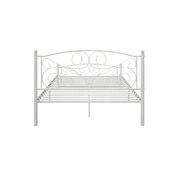 English Elm Full Metal Bed Frame Ornate Floral Panel Steel Build Noise Free Bedroom Foundation W31136107