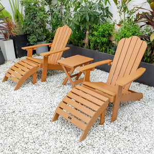 English Elm Tale Adirondack Footrest Weatherproof Plastic Wood Outdoor Patio Deck Ottoman Brown OM01BN