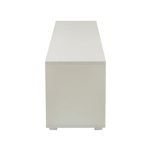 English Elm FashionTV LED TV Stand with 16 RGB Backlight, Remote, Sturdy E1 Particleboard Cabinet, White/Dark Gray W67936019