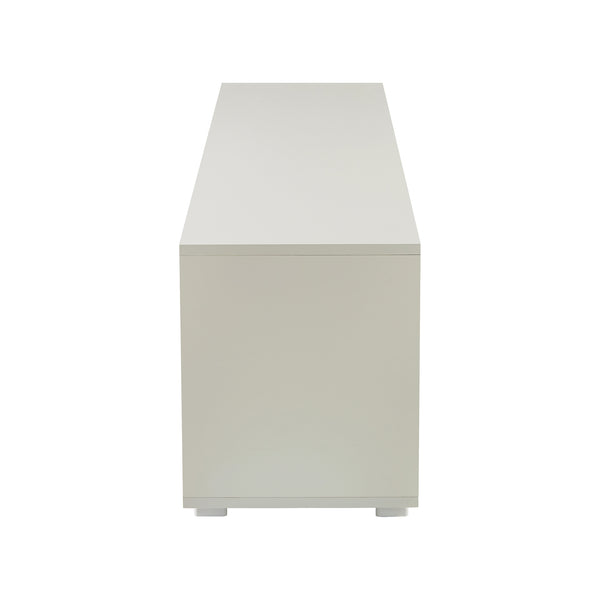 English Elm FashionTV LED TV Stand with 16 RGB Backlight, Remote, Sturdy E1 Particleboard Cabinet, White/Dark Gray W67936019