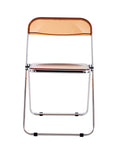 Hearth and Haven Tea Yellow Clear Transparent Folding Chair Chair Pc Plastic Living Room Seat Zdy-Huang-4 W370126709