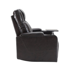 English Elm Power Recliner with Swivel Tray Table Hidden Storage Usb Port Pu Leather Chair SG000630ABB