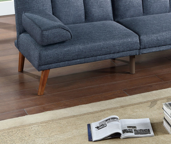 English Elm Navy Adjustable 2pc Sectional Sofa Set with Convertible Chaise, Solid Wood Legs, Plush Polyfiber Comfort HS00F8517-F8518-ID-AHD