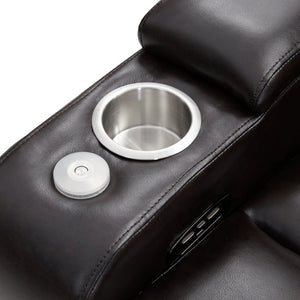 English Elm Power Recliner with Swivel Tray Table Hidden Storage Usb Port Pu Leather Chair SG000630ABB