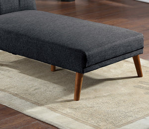 English Elm Black Polyfiber 2Pc Adjustable Sectional Sofa Set - Modern Living Room Couch With Solid Wood Legs HS00F8513-F8514-IDAHD