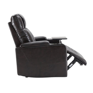 English Elm Power Recliner with Swivel Tray Table Hidden Storage Usb Port Pu Leather Chair SG000630ABB